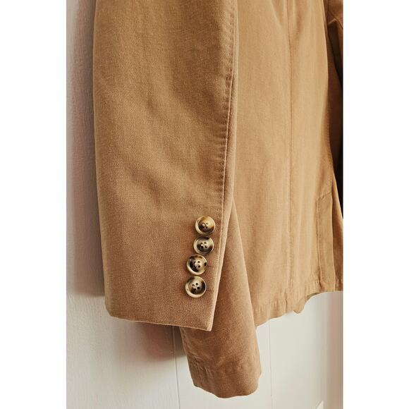 Bullock & Jones 100% Cotton Classic Tan Blazer Suit Jacket Model BOND, Sz 42L - Picture 3 of 9